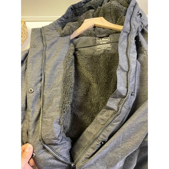 LL Bean Winter Warmer Jacket HOODIE Insulated Fleece MEDIUM WOMENS  271136 - Picture 5 of 5